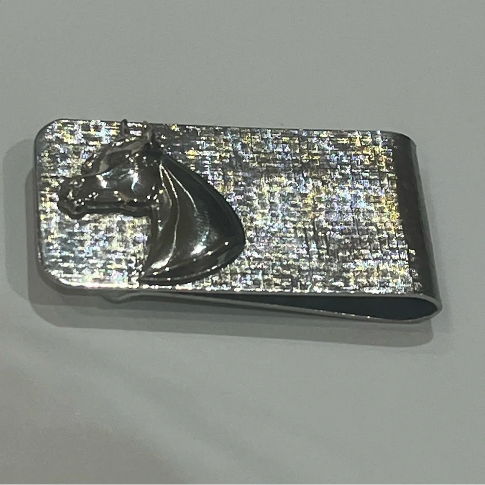 Silver tone  Horse Head Money Clip
